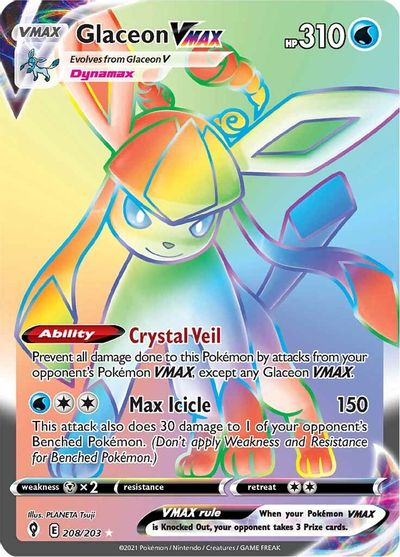 Glaceon VMAX (Secret) SWSH07: Evolving Skies