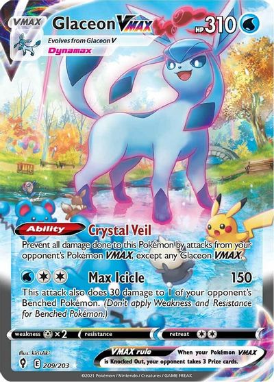 Glaceon VMAX (Alternate Art Secret) SWSH07: Evolving Skies