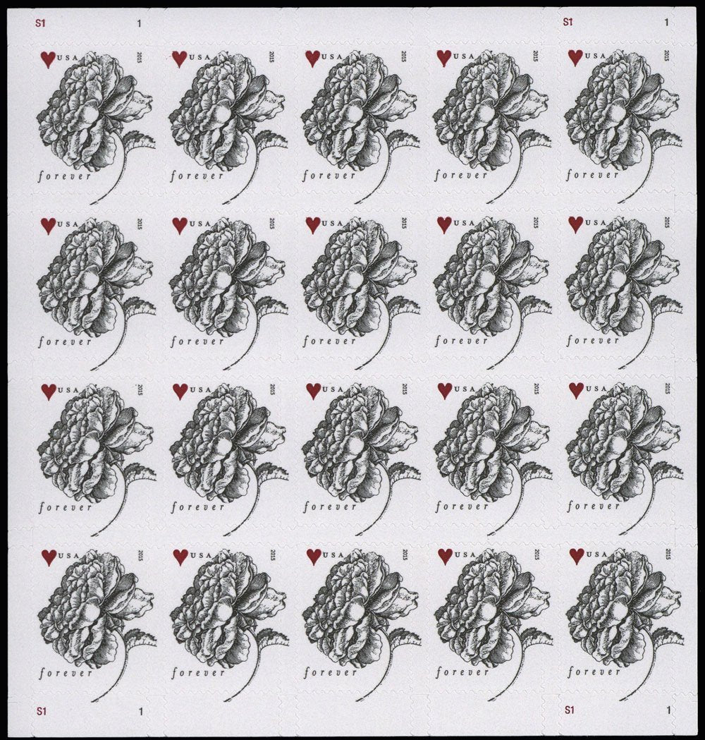 Wedding Roses Invitation Love Flower Collectible/useable Forever Stamps(20ct)