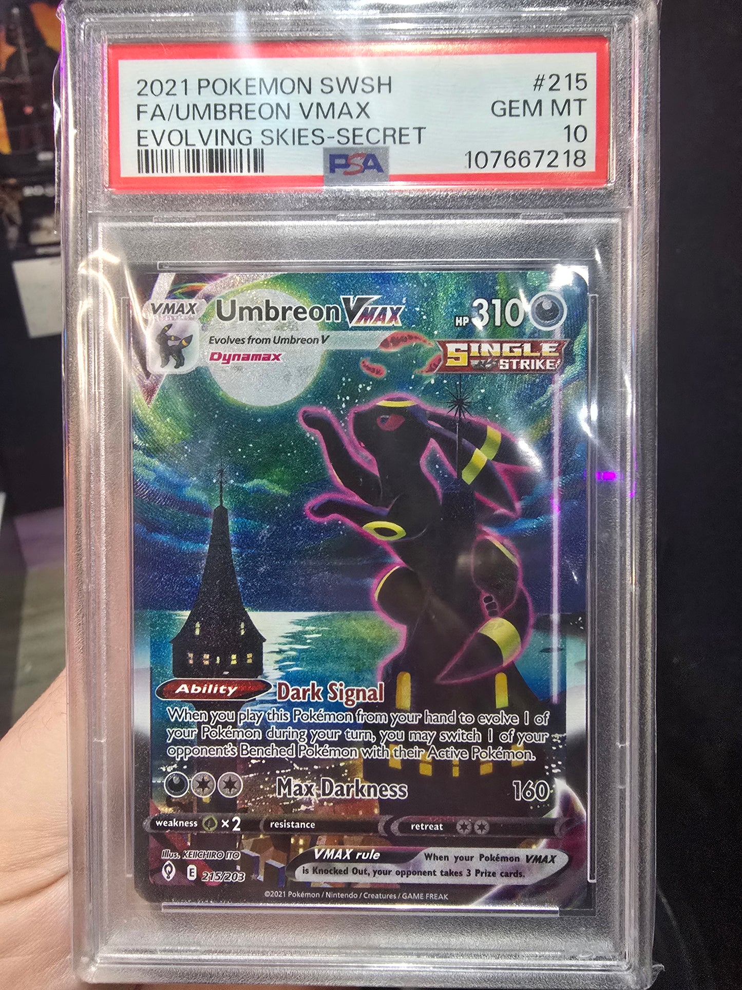 2021 Evolving Skies Umbreon VMAX ALT PSA 10