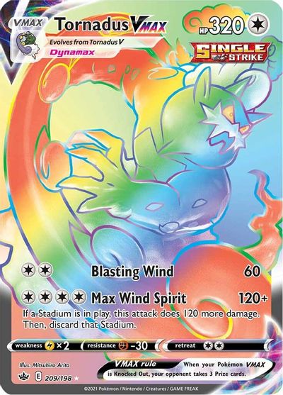 Tornadus VMAX (Secret) SWSH06: Chilling Reign