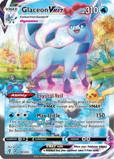 Glaceon VMAX (Alternate Art Secret) SWSH07: Evolving Skies