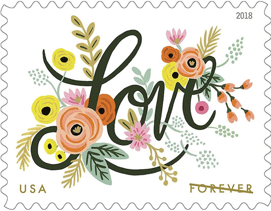 2018 Love Flourishes USA Forever Stamps Sheet of 20